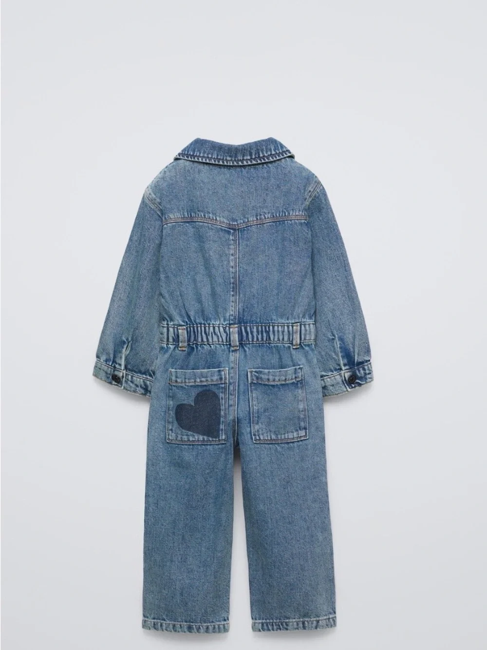 Children's Denim Zip Jumpsuit - Light Blue